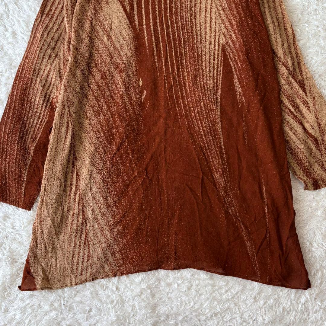 ヨーガンレール トップス チュニック フレア スリット シルク100 XL 総柄