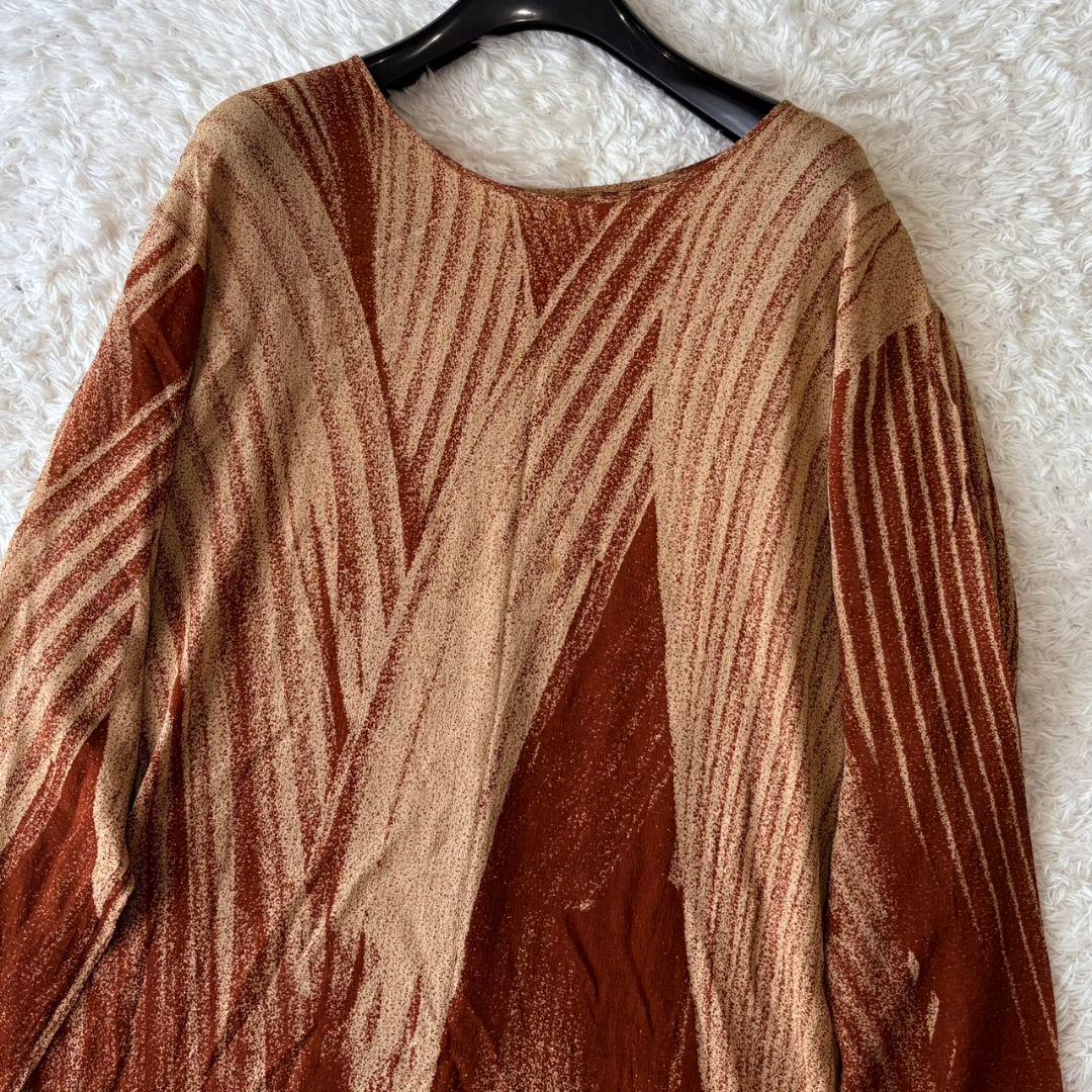 ヨーガンレール トップス チュニック フレア スリット シルク100 XL 総柄