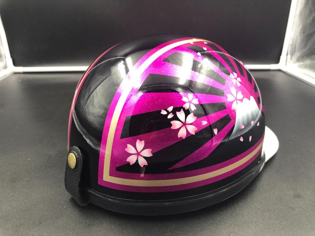 コルク半　カスタム　富士日章　三つボタン　ブラックピンクゴールド　ラメ　桜