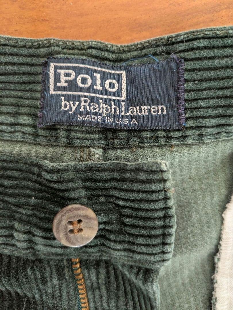 90s ラルフローレン usa製 初期タグ　コーデュロイパンツ　ダークグリーン