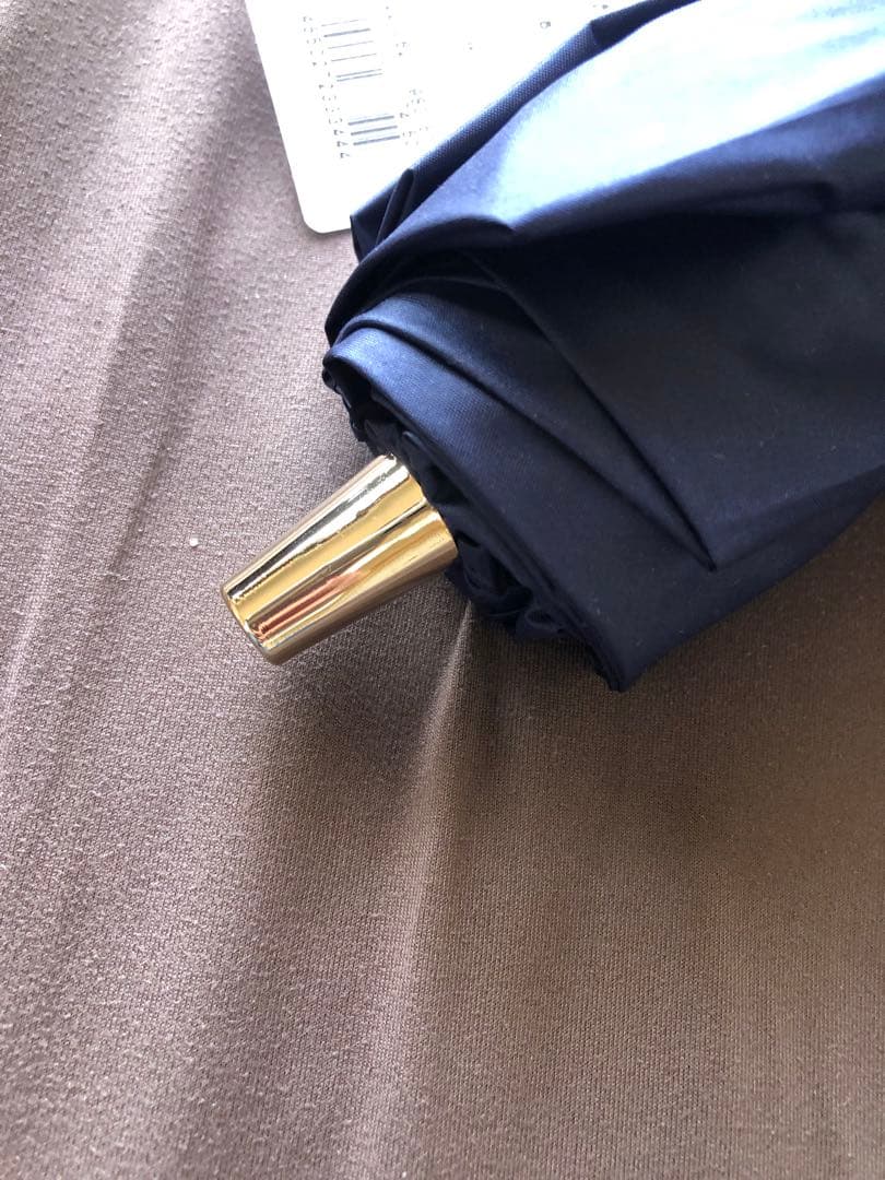 新品　Mila Schon 晴雨兼用傘　折りたたみ日傘　フリル ネイビー✖️ピンク