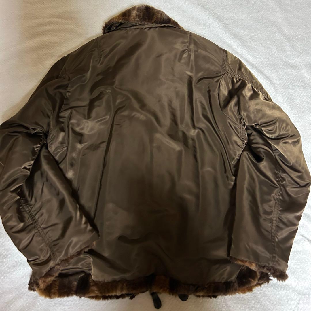 白飯 CABANE de zucca ファー付フライトジャケットブラウンS