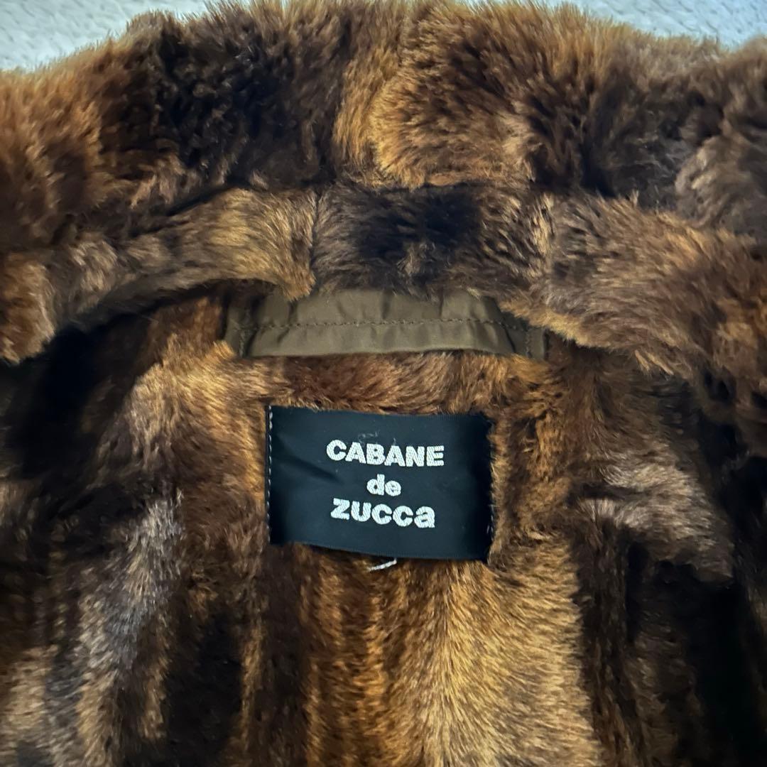 白飯 CABANE de zucca ファー付フライトジャケットブラウンS