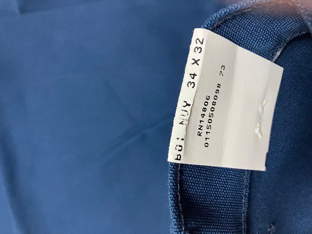レアB01 ネイビー USA製 ダブルニー Ｗ34L32 未使用 カーハート 紺