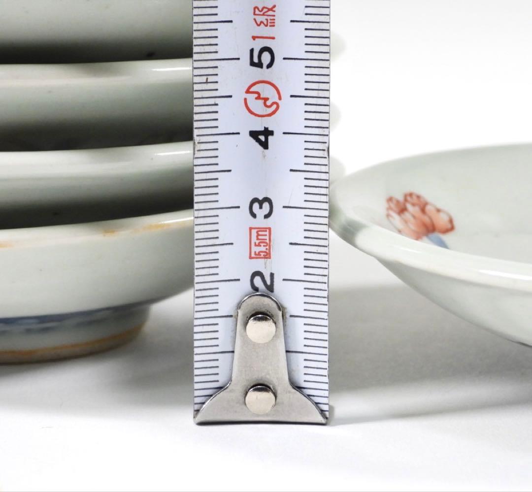 佐藤走波 五代 染錦　辻が花文　三、五寸皿　小皿5枚