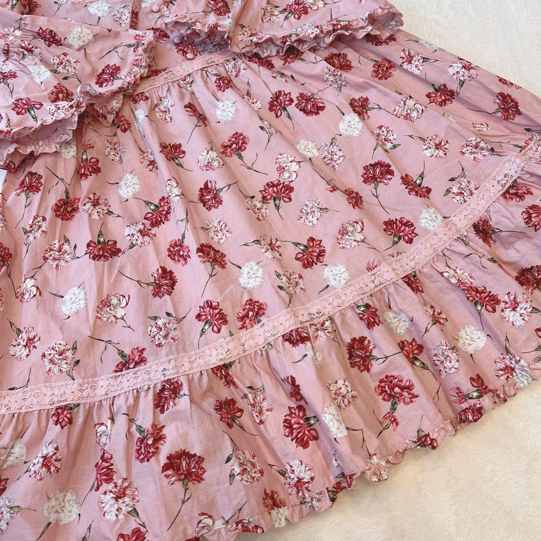 【極美品】ピンクハウスレース使いカーネーションチュニックブラウス　定価37400