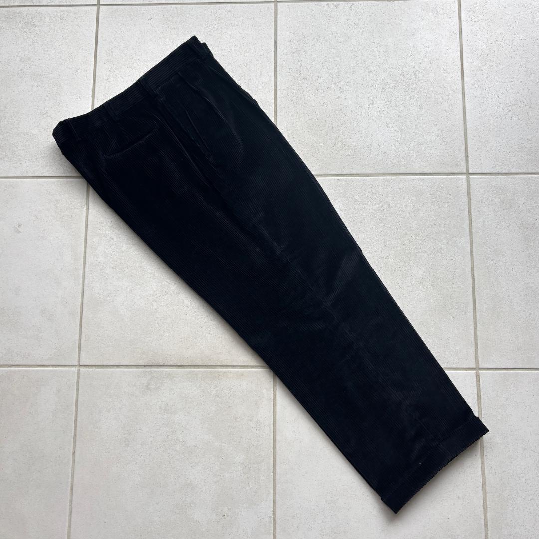 80sUSA製Brooks Brothers ブラックコーデュロイパンツ太畝37