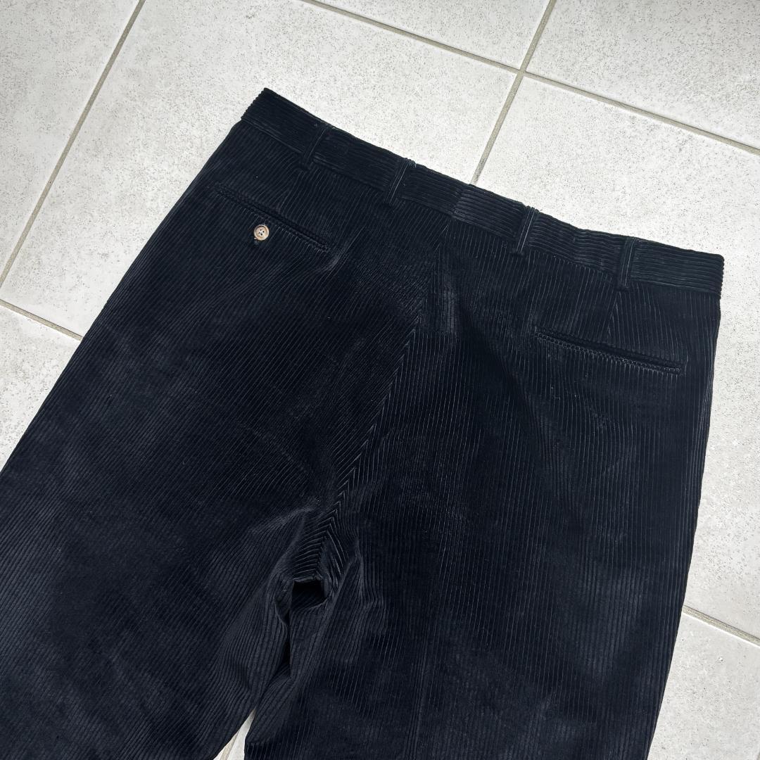 80sUSA製Brooks Brothers ブラックコーデュロイパンツ太畝37
