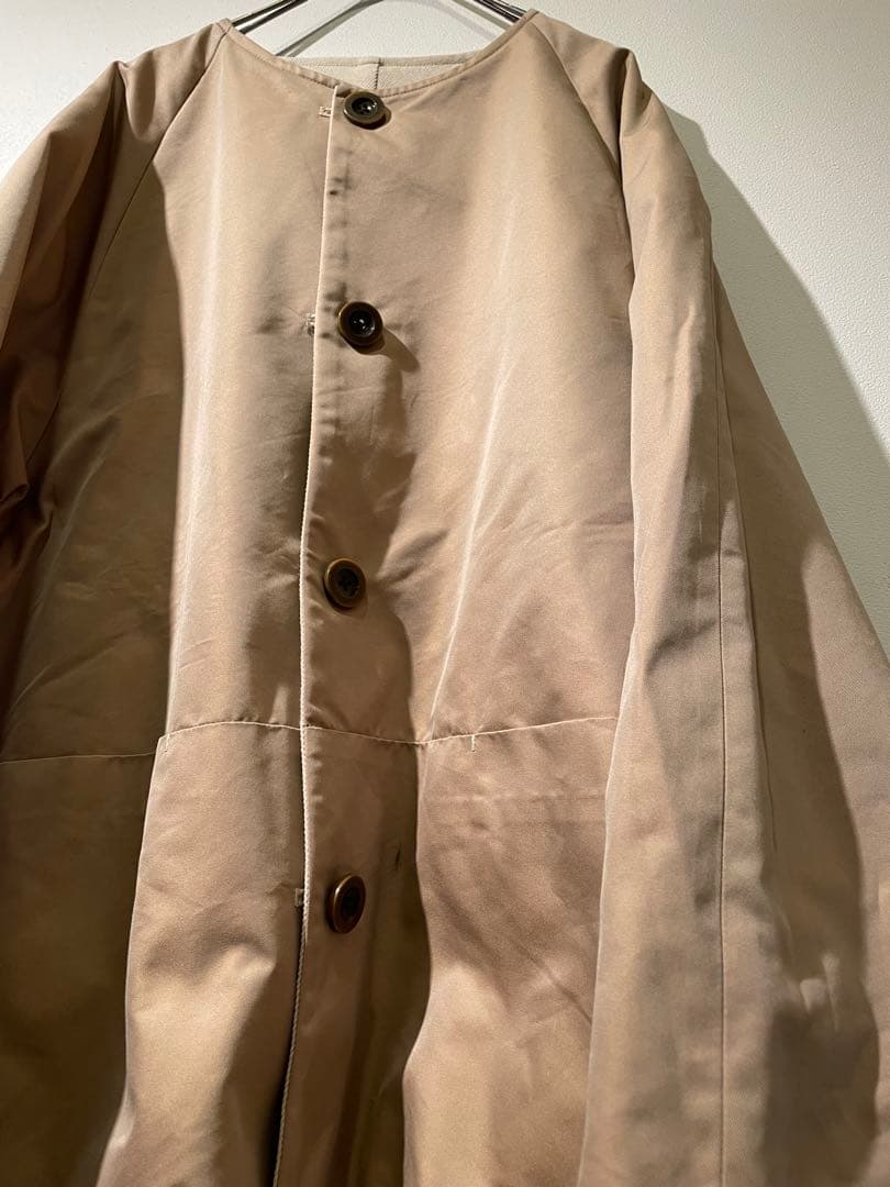 prit(プリット)ポリエステルツイル　リバーシブルノーカラー コート