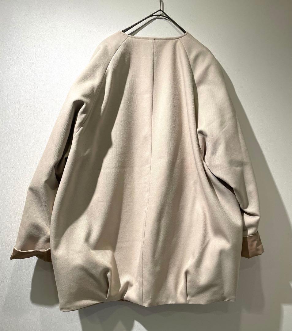prit(プリット)ポリエステルツイル　リバーシブルノーカラー コート