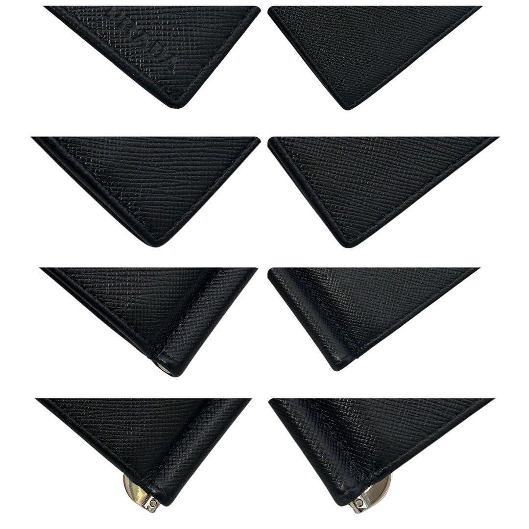 極美品 プラダ サフィアーノ マネークリップ 財布 札入れ カード コンパクト