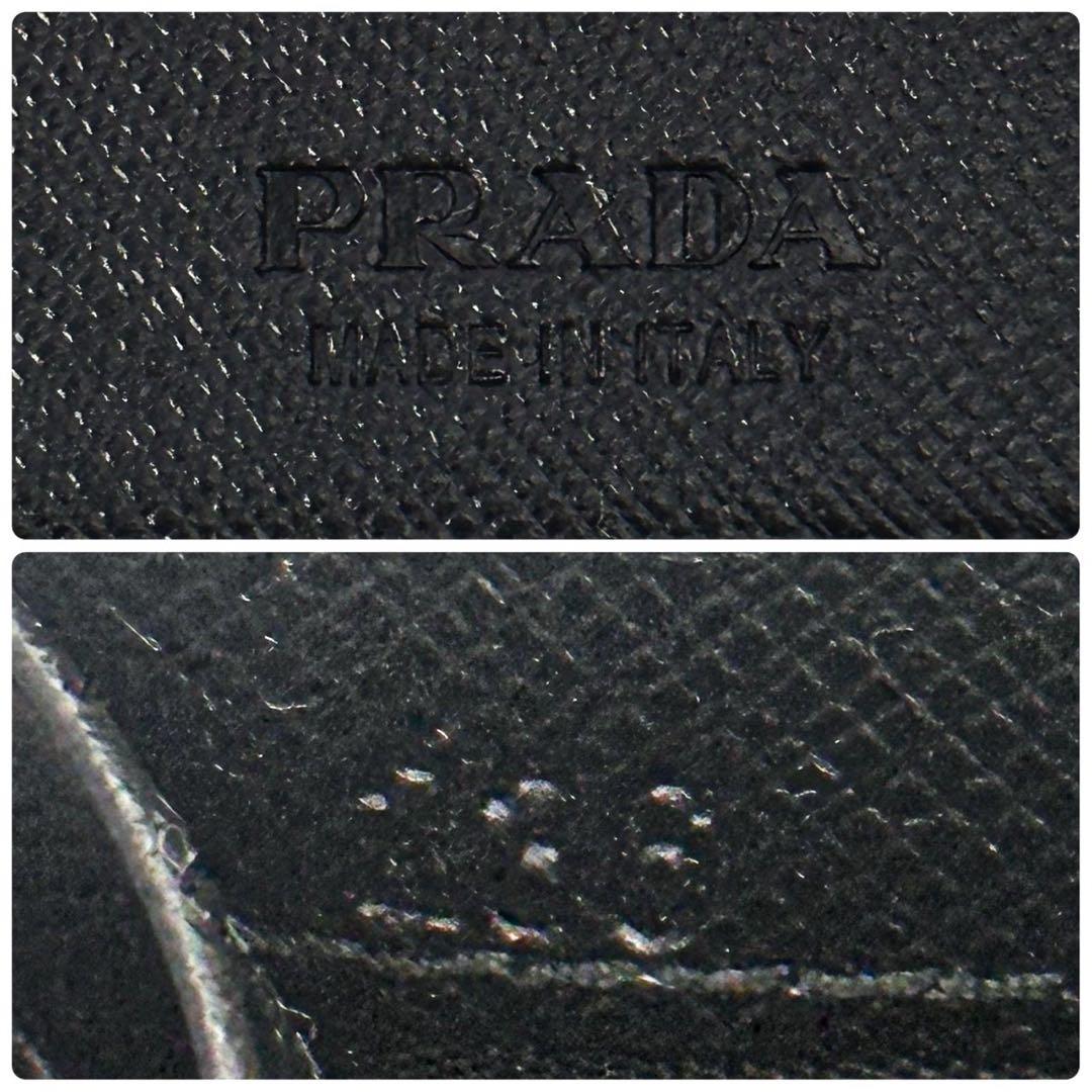 極美品 プラダ サフィアーノ マネークリップ 財布 札入れ カード コンパクト
