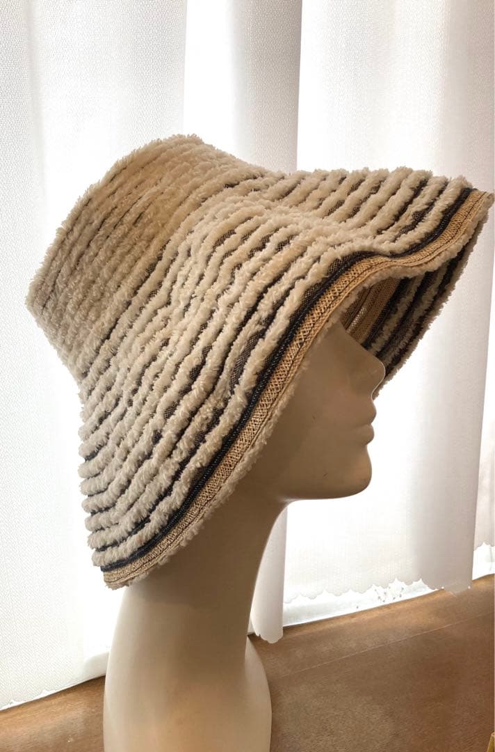 超美品　アキオヒラタ　サンバイザー　Lサイズ　リボン付(取り外し可能)