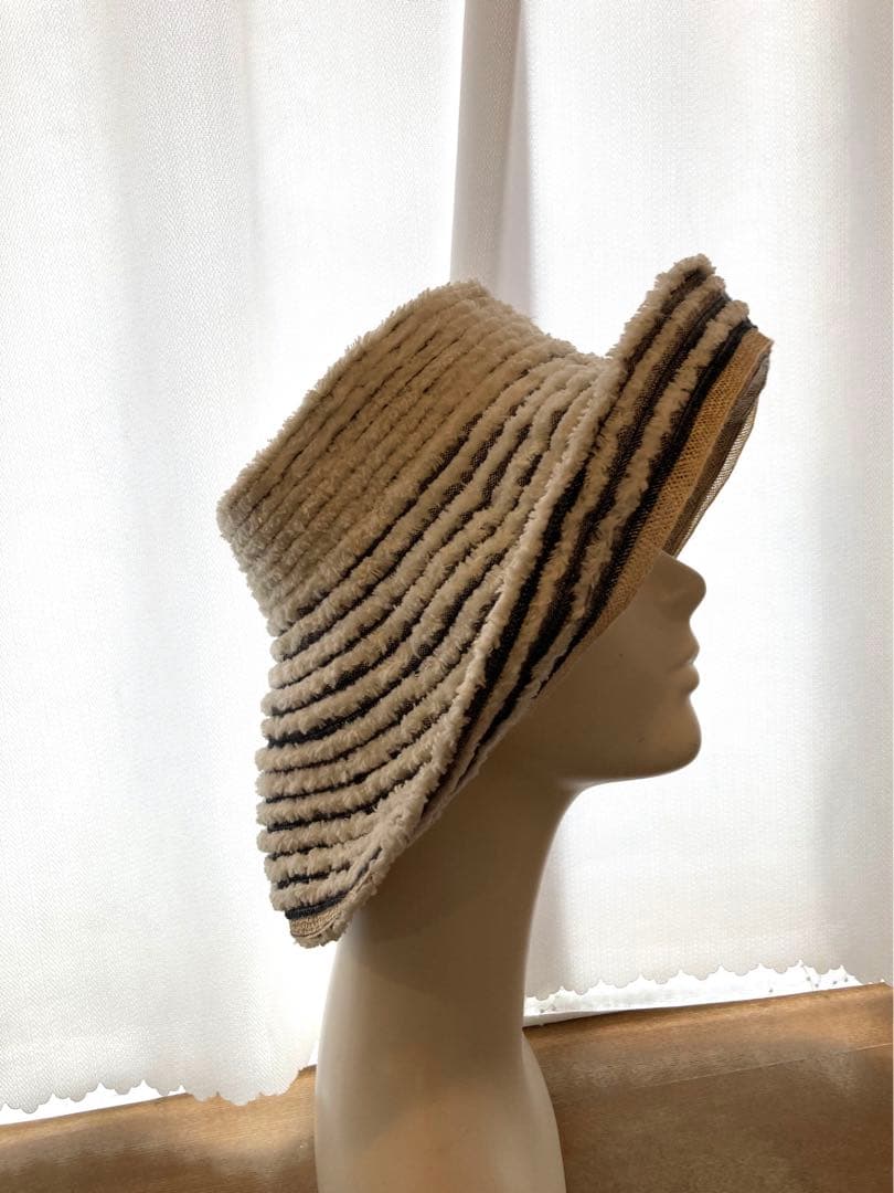 超美品　アキオヒラタ　サンバイザー　Lサイズ　リボン付(取り外し可能)