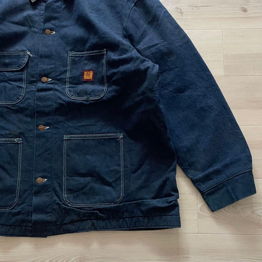 80s USA製 BIGBEN デニムカバーオール 裏地ブランケット 襟コーズ