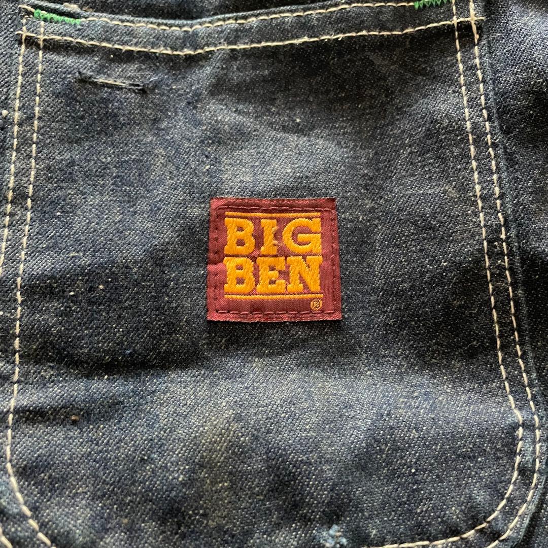 80s USA製 BIGBEN デニムカバーオール 裏地ブランケット 襟コーズ