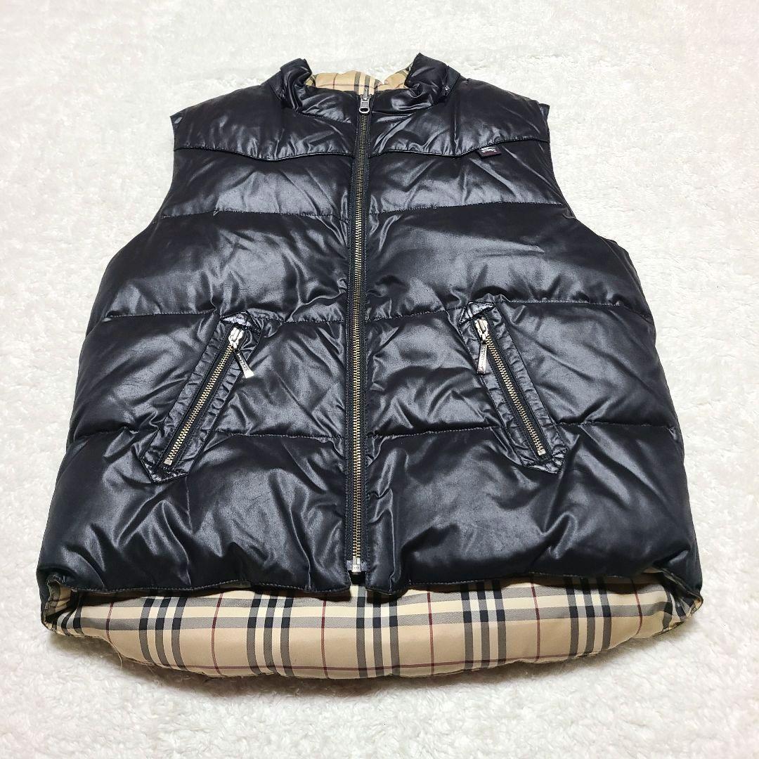 【希少】　バーバリーロンドン　リバーシブル　ダウンベスト　ノバチェック　150