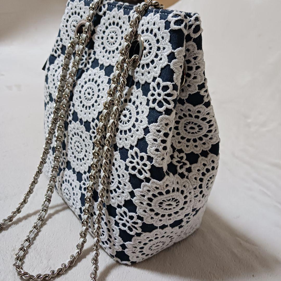 René ルネ　チェーンショルダーバッグ　ハンドバッグ　レース刺繍　新品