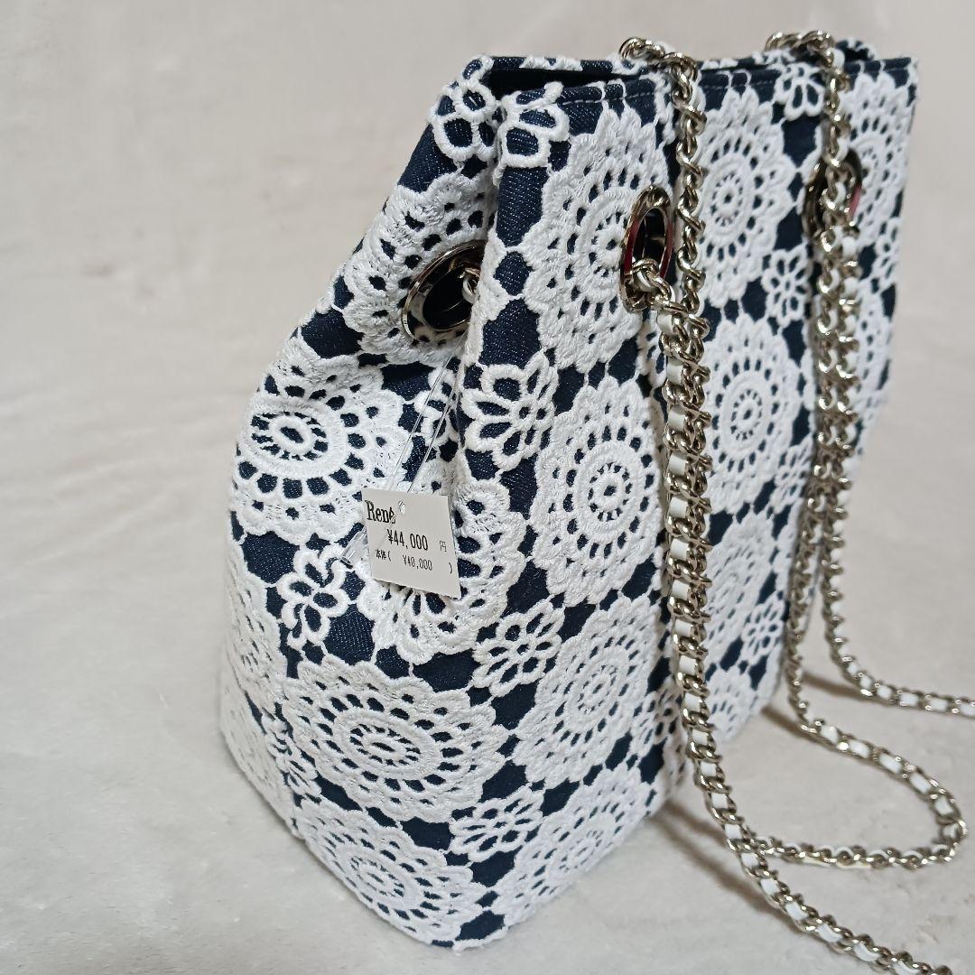 René ルネ　チェーンショルダーバッグ　ハンドバッグ　レース刺繍　新品