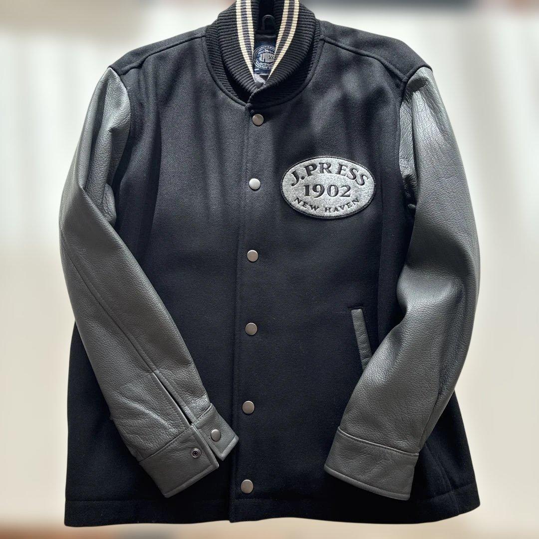 未使用品J.PRESS スタジャン L 黒 グレー