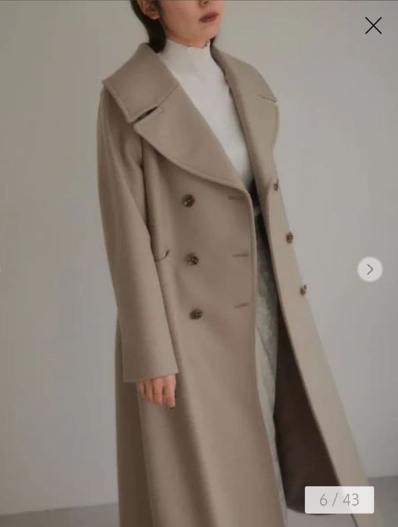 f*e様 エメルリファインズ　ダブルボタン ロングコート　ベージュ