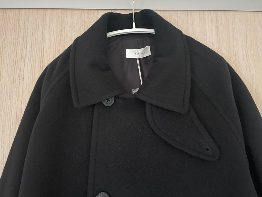 未使用　かぐれ　ウールシングルPコート【25AW 】BLACK