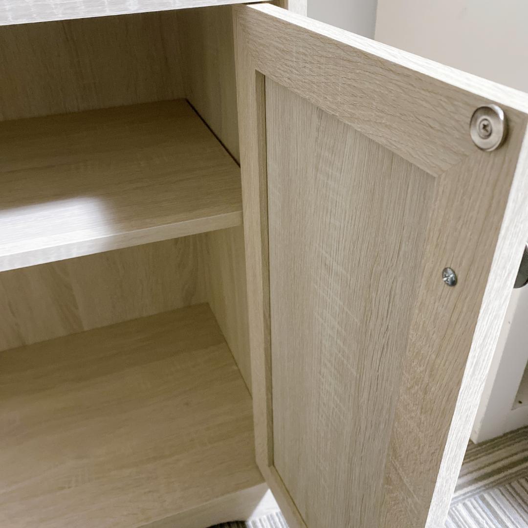 マナベインテリアハーツ キャビネット 食器棚 クロスガラス扉付 高さ120㎝