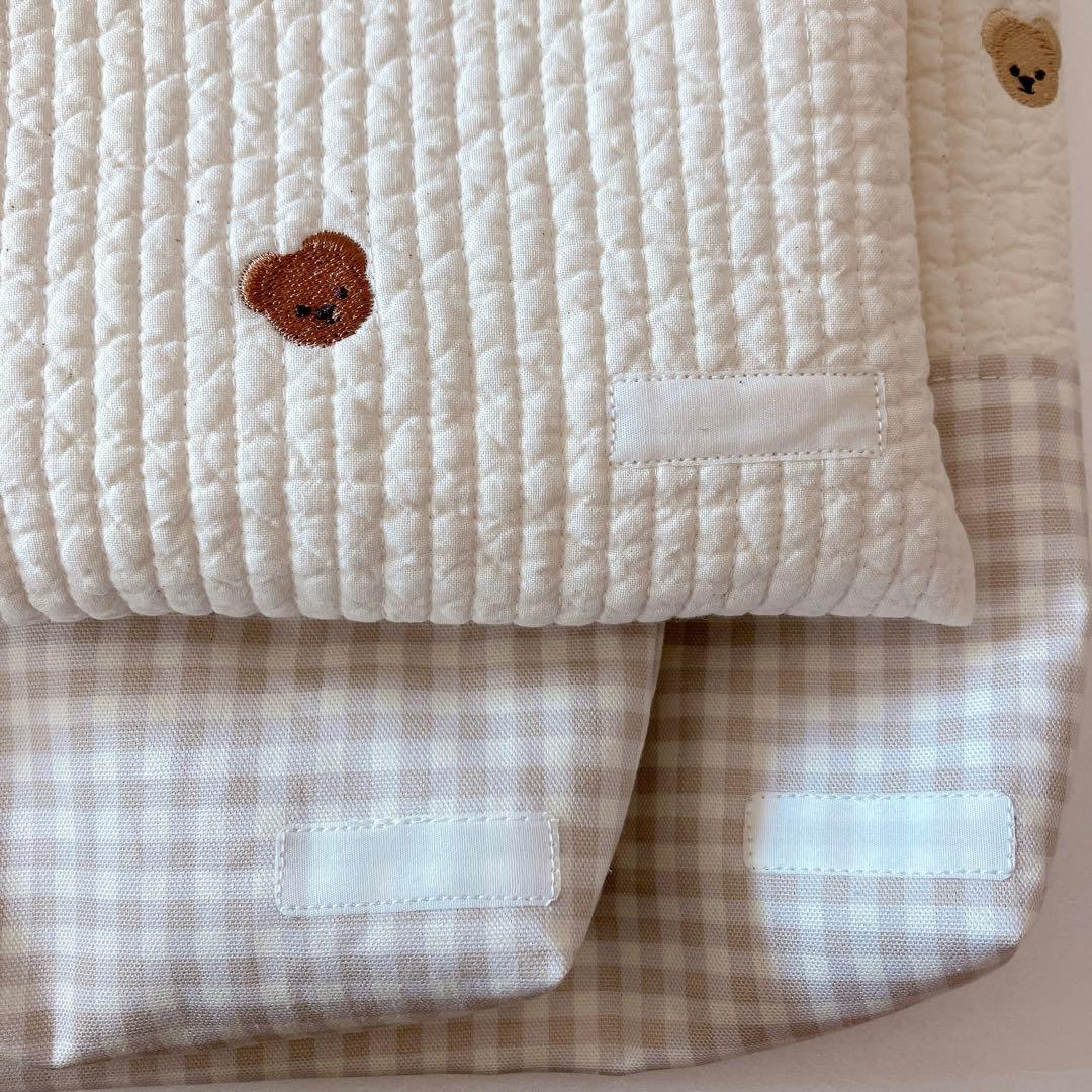 レッスンバッグ 上履き入れ　体操服袋　ヌビ　くま刺繍