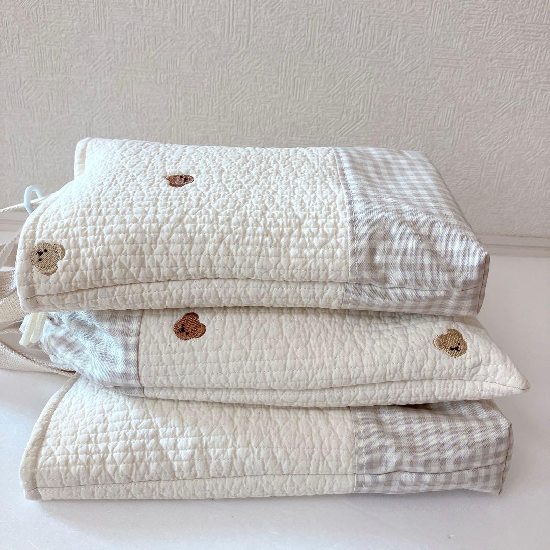 レッスンバッグ 上履き入れ　体操服袋　ヌビ　くま刺繍