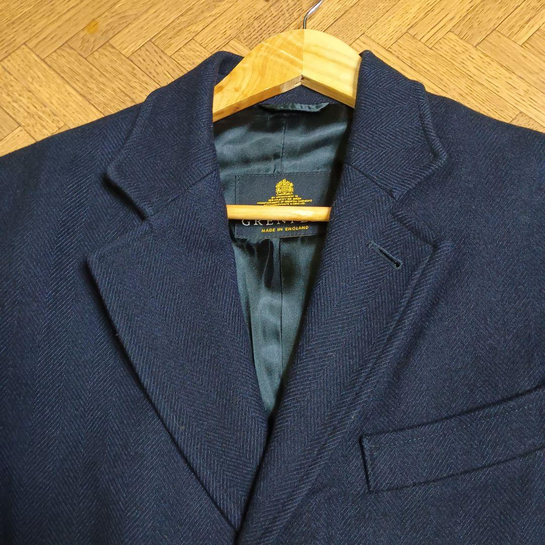 グレンフェル　チェスターコート　ネイビー　ウール　38 Mサイズ　イギリス製
