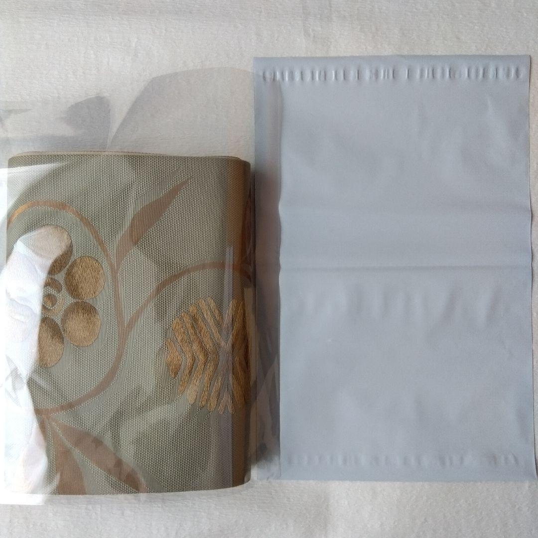 ◆未使用美品◆袋帯 灰緑 笹蔓 モダン 刺繍 正絹 訪問着 小紋 観劇 女子会