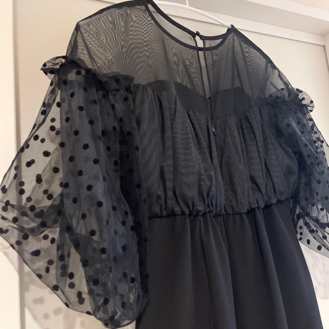 ANDRESED アンドレスド　フロッキーワンピース　S ブラック