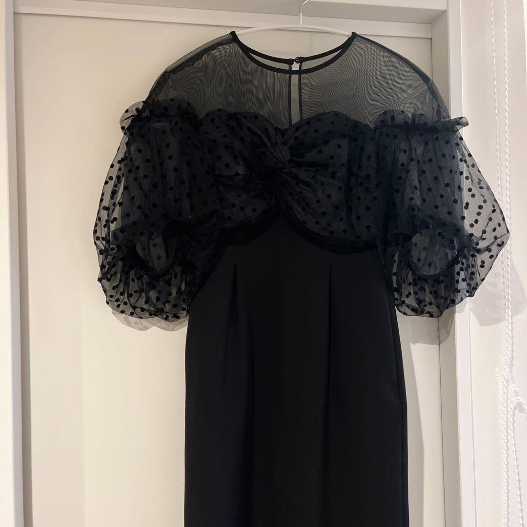 ANDRESED アンドレスド　フロッキーワンピース　S ブラック