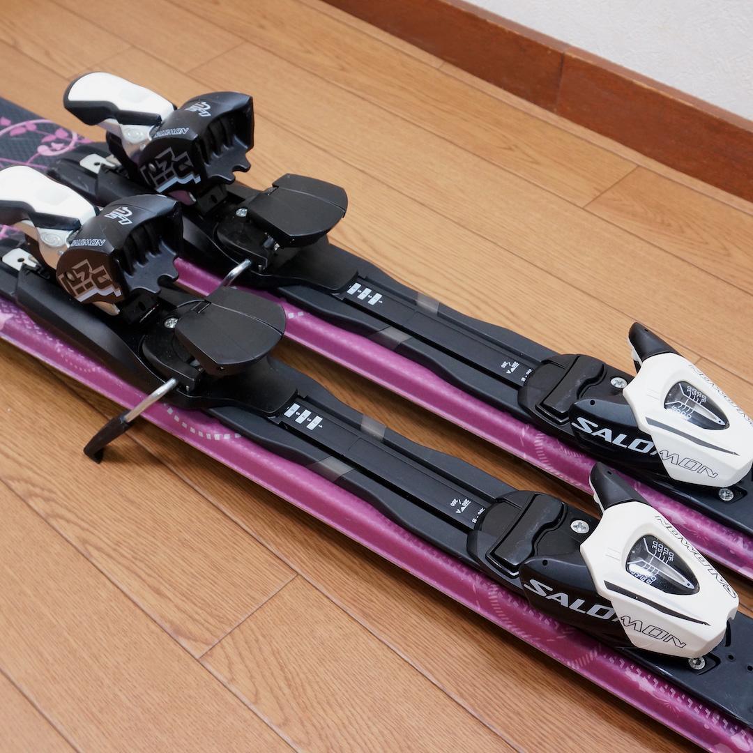 メンテ済 144cm 靴25.5cm SALOMON レディース スキーセット
