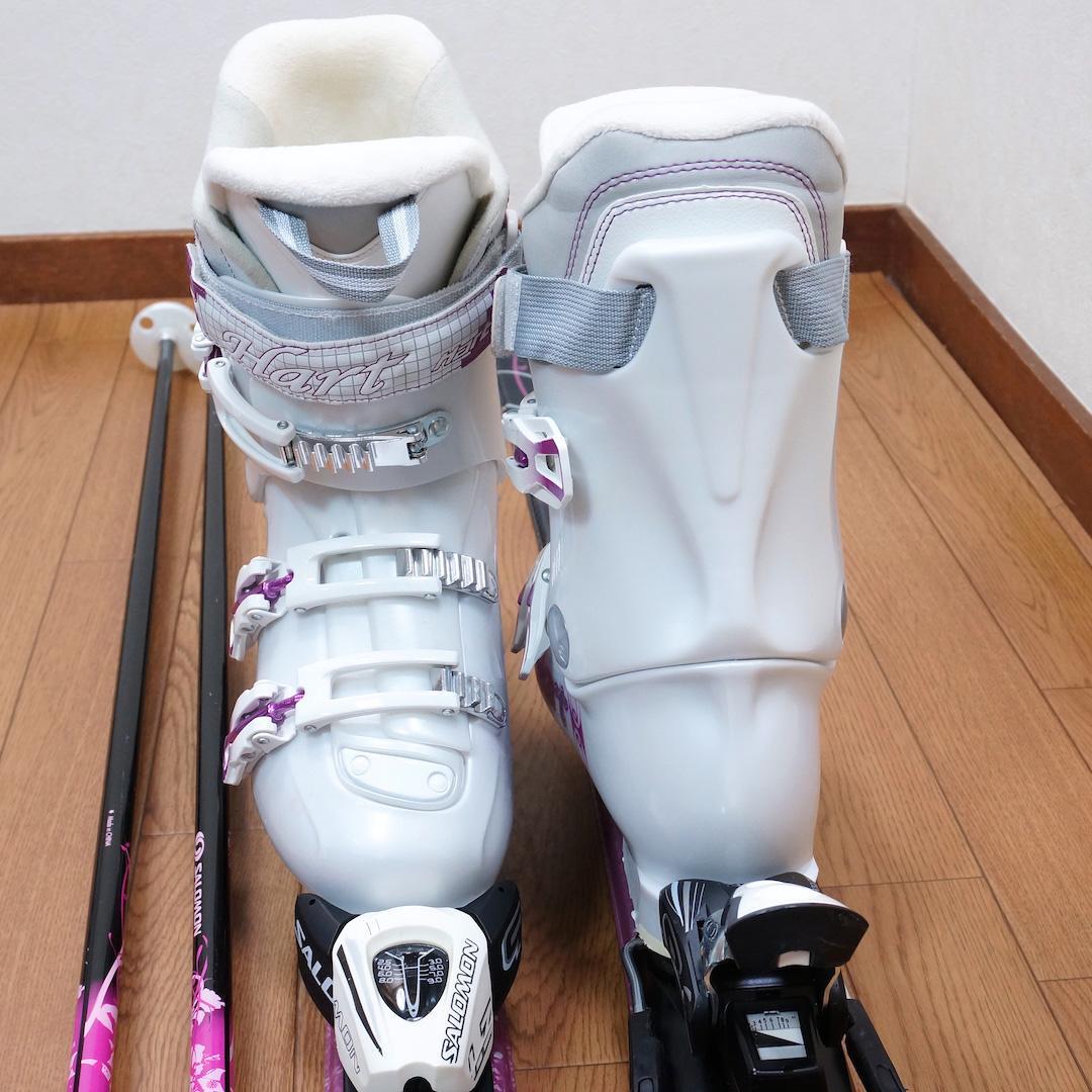 メンテ済 144cm 靴25.5cm SALOMON レディース スキーセット