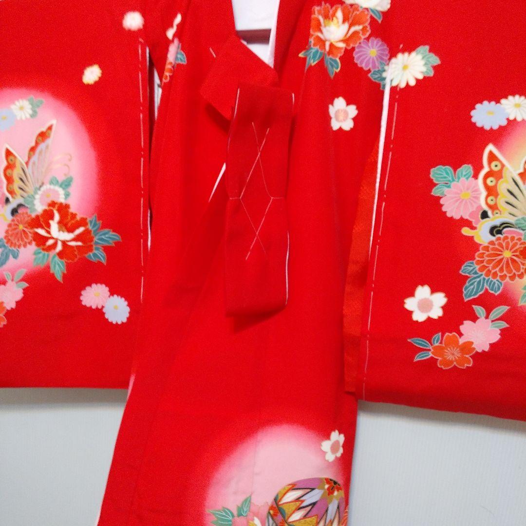 お宮参り 七五三 女の子 正絹 赤 長襦袢付き 未使用 No126