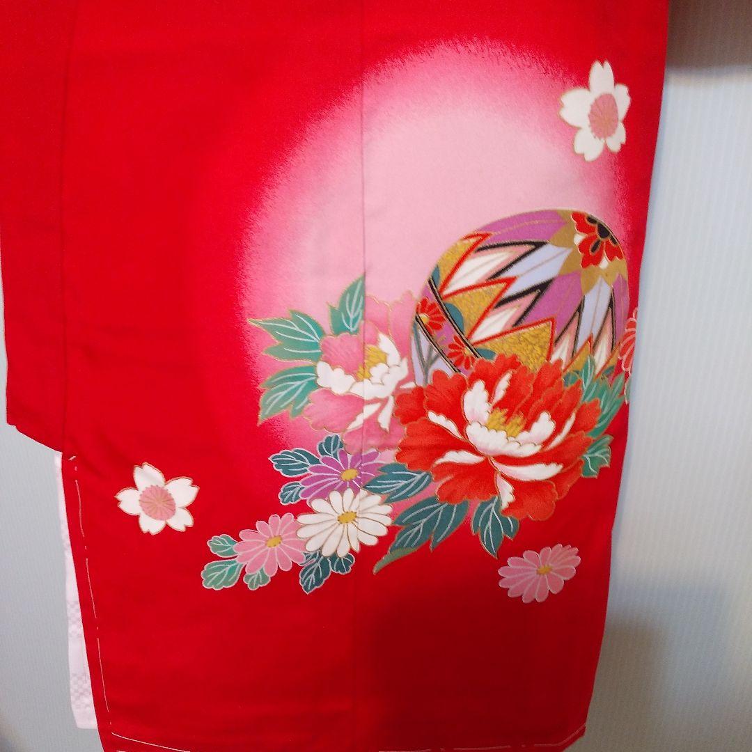 お宮参り 七五三 女の子 正絹 赤 長襦袢付き 未使用 No126