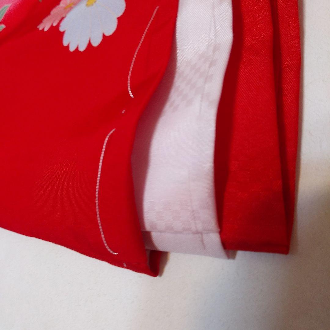 お宮参り 七五三 女の子 正絹 赤 長襦袢付き 未使用 No126