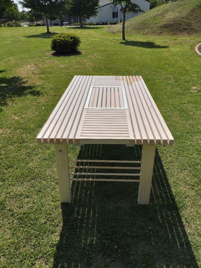 天然木製バーベキューテーブル 6人〜8人