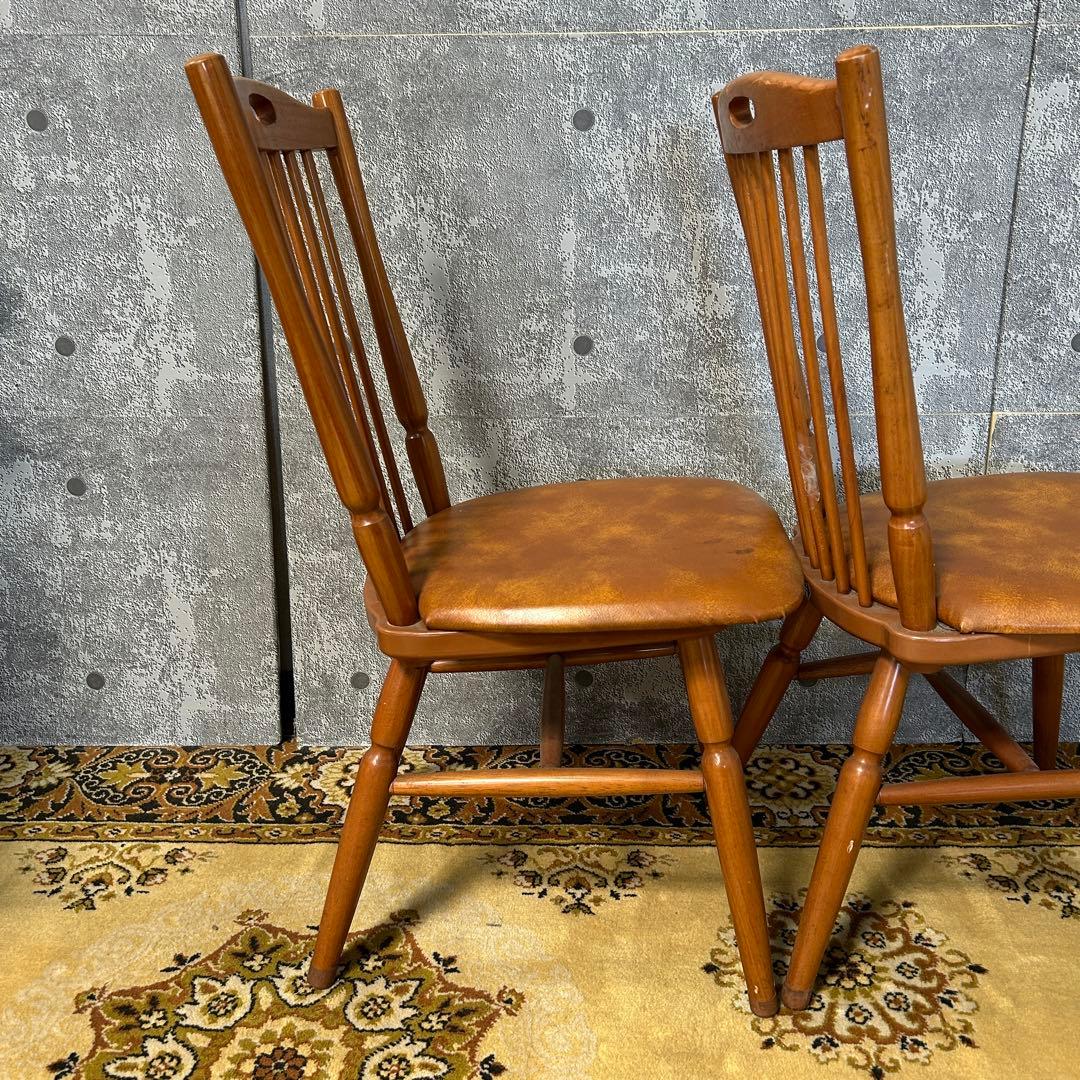 ꧁松田家具 matsuda꧂ダイニングチェア2脚 マツダ 昭和レトロ 食卓椅子