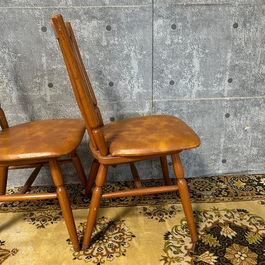 ꧁松田家具 matsuda꧂ダイニングチェア2脚 マツダ 昭和レトロ 食卓椅子