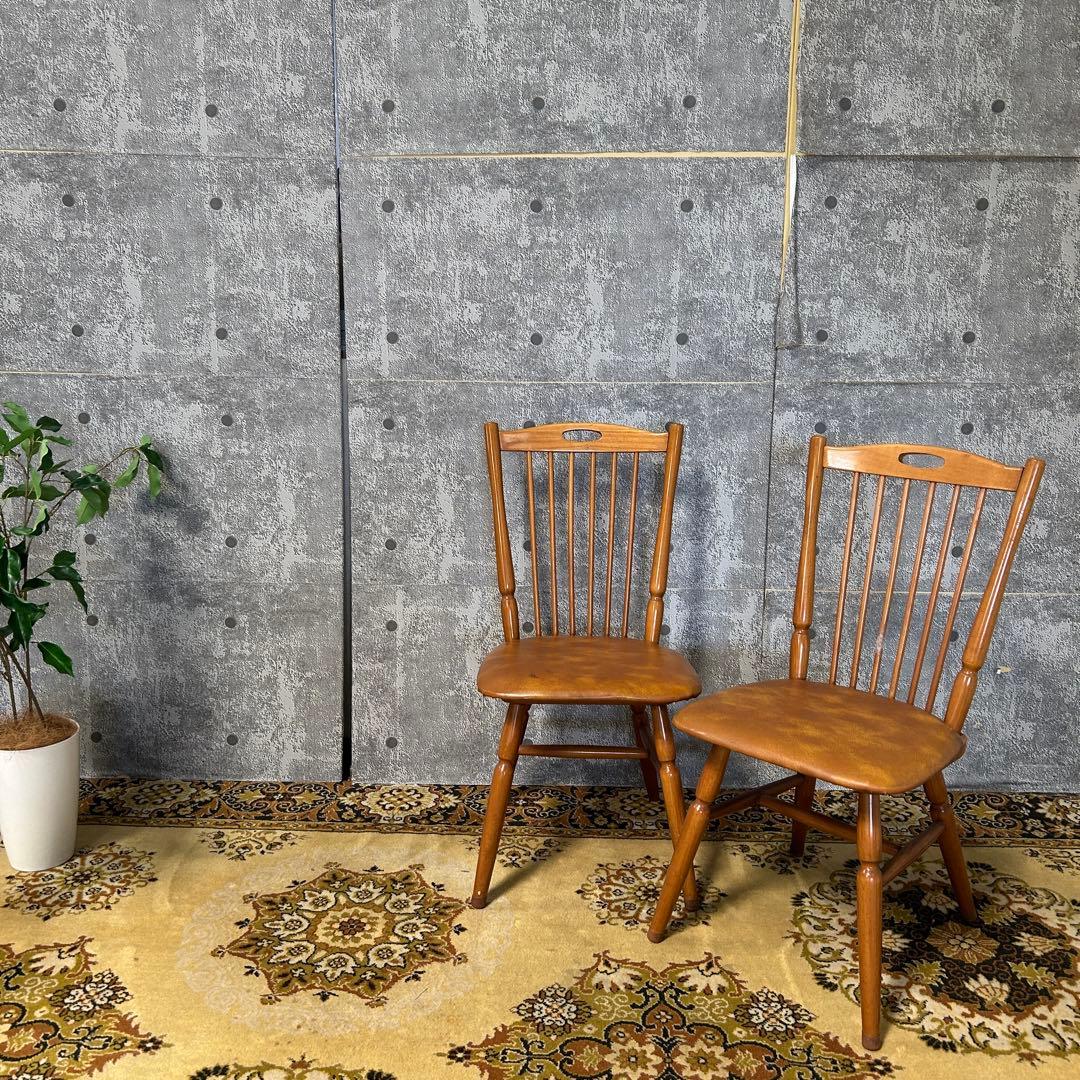 ꧁松田家具 matsuda꧂ダイニングチェア2脚 マツダ 昭和レトロ 食卓椅子