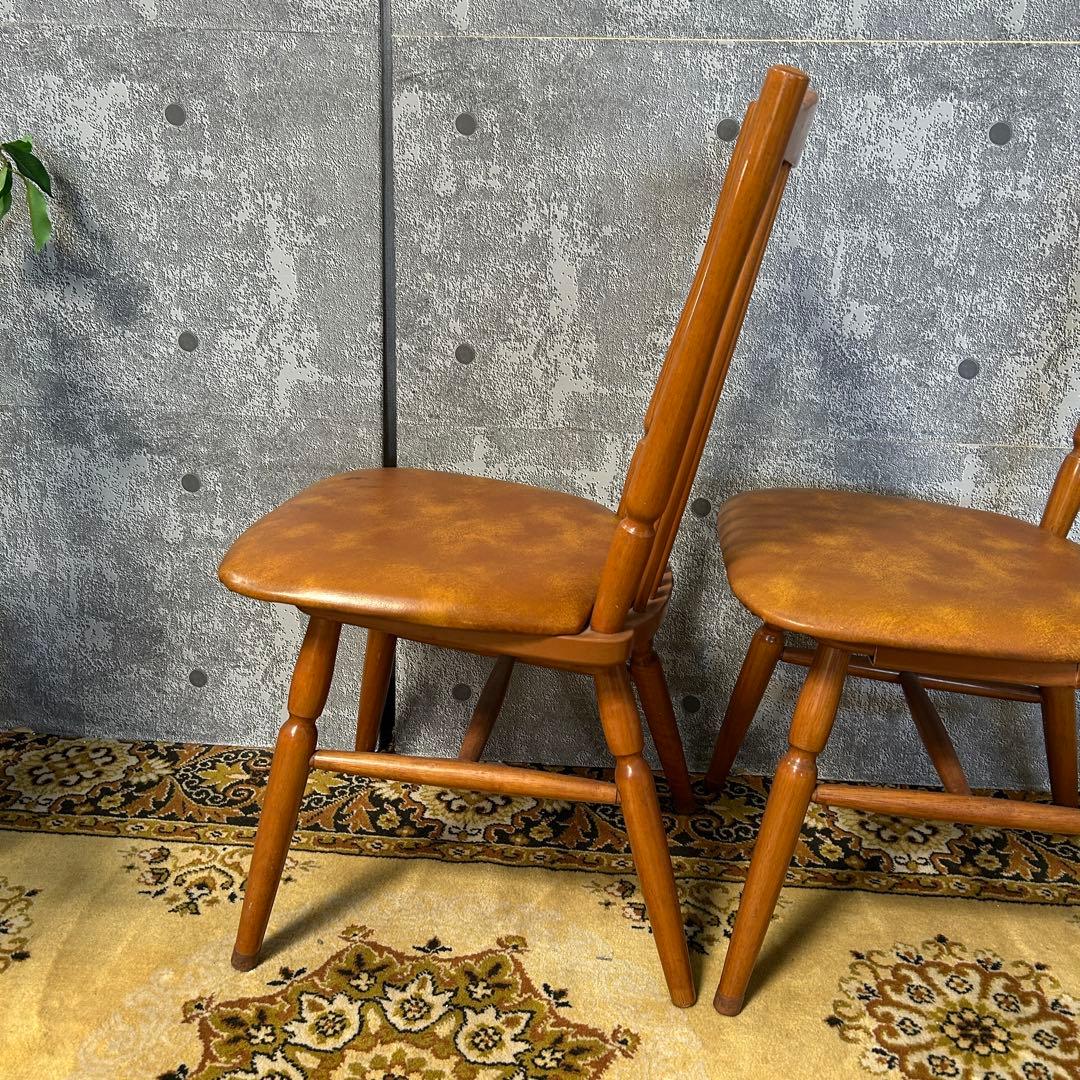 ꧁松田家具 matsuda꧂ダイニングチェア2脚 マツダ 昭和レトロ 食卓椅子