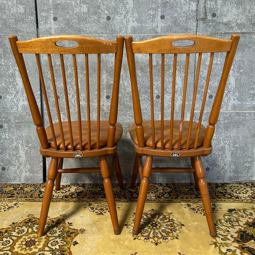 ꧁松田家具 matsuda꧂ダイニングチェア2脚 マツダ 昭和レトロ 食卓椅子