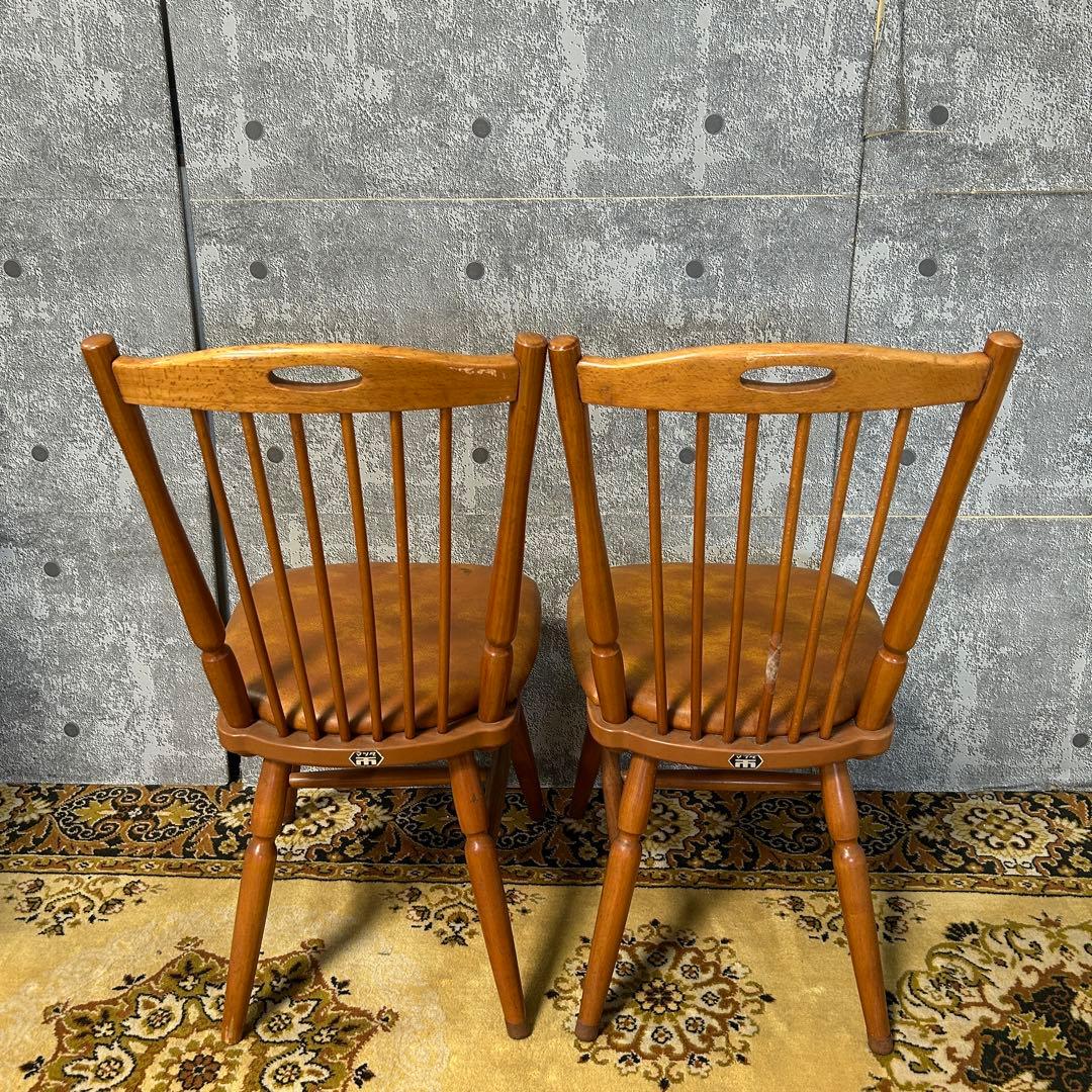 ꧁松田家具 matsuda꧂ダイニングチェア2脚 マツダ 昭和レトロ 食卓椅子