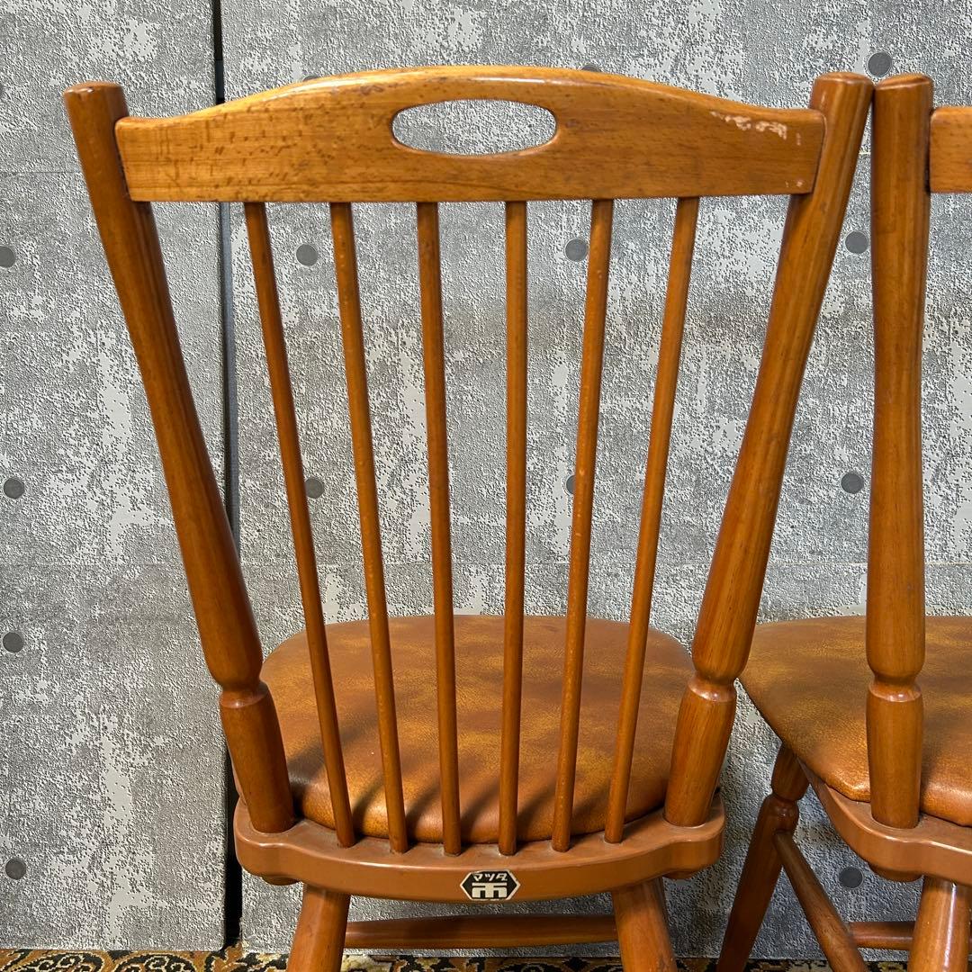 ꧁松田家具 matsuda꧂ダイニングチェア2脚 マツダ 昭和レトロ 食卓椅子