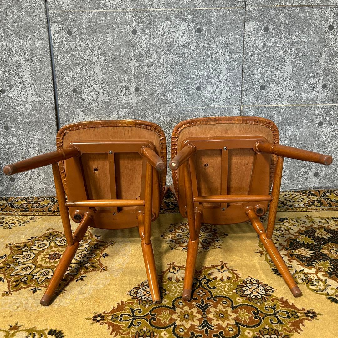 ꧁松田家具 matsuda꧂ダイニングチェア2脚 マツダ 昭和レトロ 食卓椅子