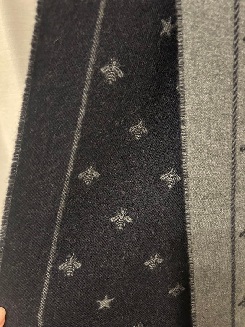 【美品正規品】GUCCI 星と蜂刺繍 マフラー