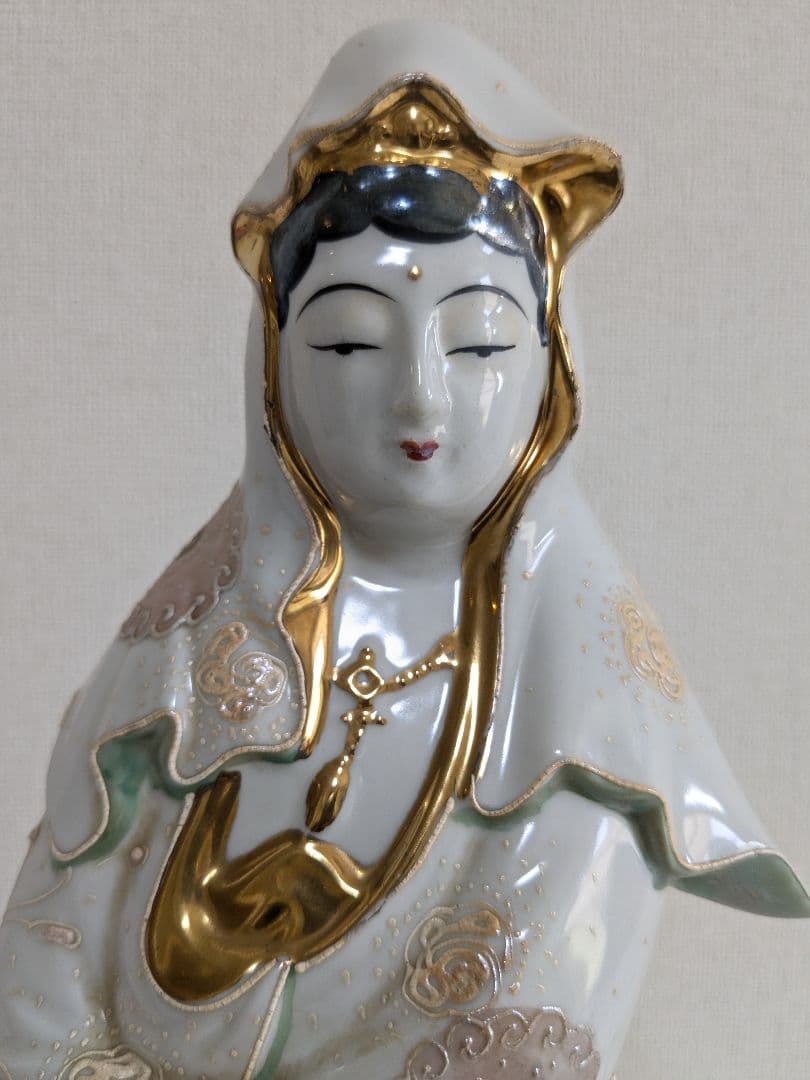 九谷焼 観音菩薩像 置物