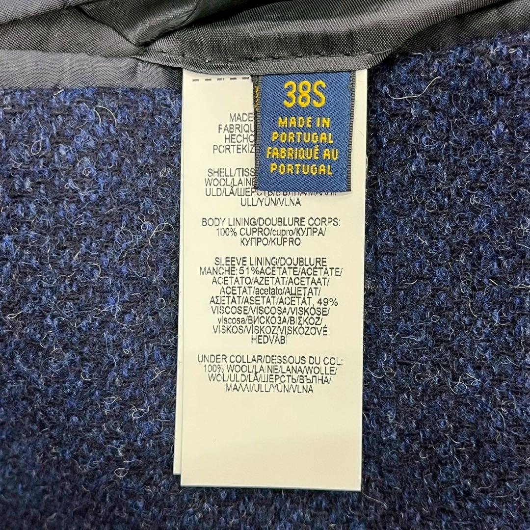 26B5 極美品 38S ポロラルフローレン ウール テーラードジャケット 青